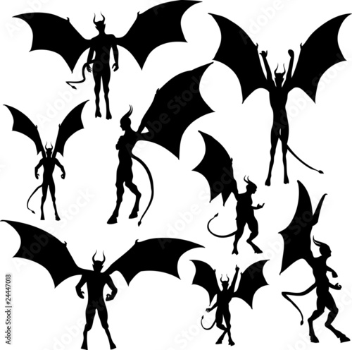 "Devil silhouettes" Stock image and royalty-free vector files on