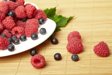fresh berries on the plate