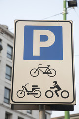 Parking Sign for Bicycles and Motorbikes