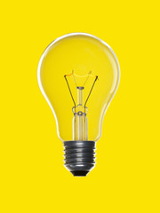 Bulb light over yellow