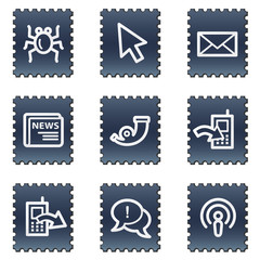 Internet web icons set 2, navy stamp series