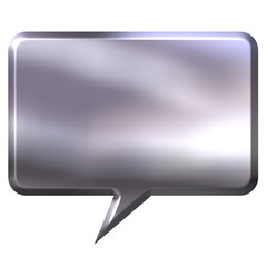 3D Silver Speech Bubble