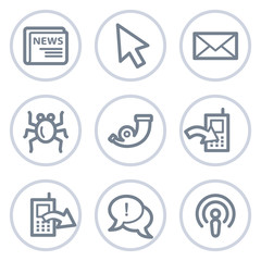 Internet web icons set 2, white circle series