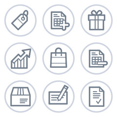 Shopping web icons set 1, white circle series