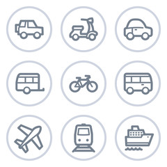 Transport  web icons, white circle series