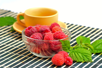 Still life with raspberries