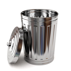 Steel trash can