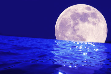 月と水面