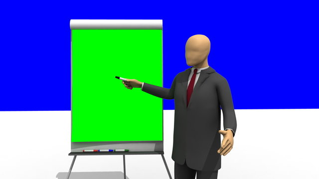 3d-man giving a presentation