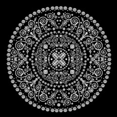 design with white decorated circle