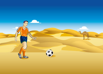 Playing Football on Desert