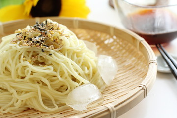 Japanese summer cold ramen noodles