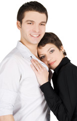 Brightly picture of a smiling young couple in love