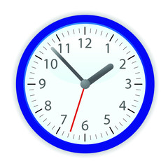 Vector clock with blue frame