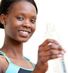 Naklejka premium Woman drinking water