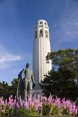 Coit Tower on the Telegraph hill in San Francisco