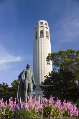 Tuinposter Coit Tower on the Telegraph hill in San Francisco © sabino.parente