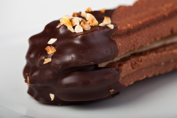 closeup of a langue de chat pastry