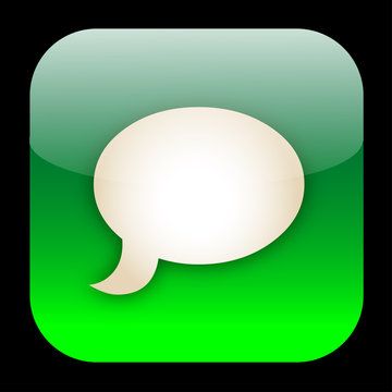 SPEECH BUBBLE Web Button (icon chat message internet live forum)