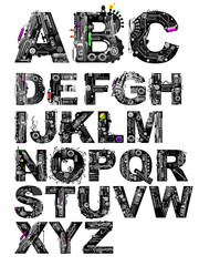 Vector very detailed alphabet