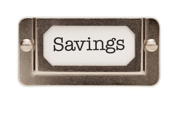Savings File Drawer Label
