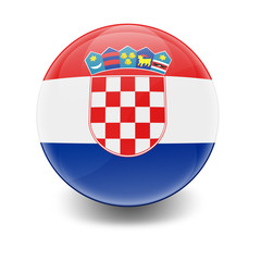 Naklejka premium Esfera brillante con bandera Croacia