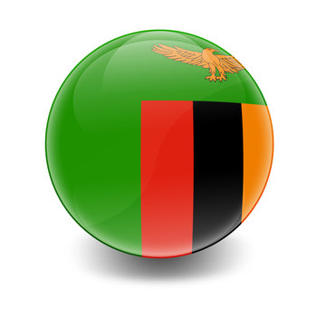 Esfera brillante con bandera Zambia