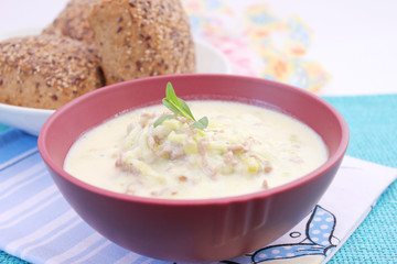 Käse-Lauch-Suppe