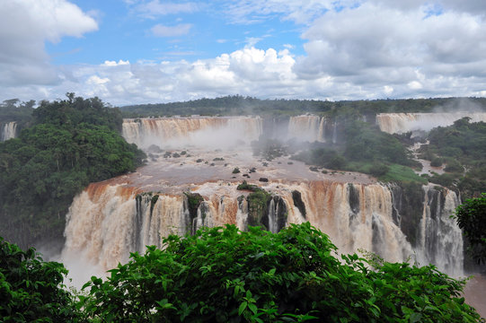iguacu waterfalls in Brazil - top view  landscape