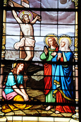 Fototapeta na wymiar stained glass of church saint pierre des minimes 1