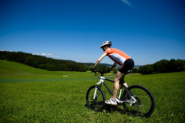 Obraz premium cycling woman