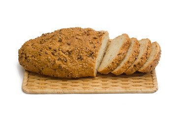 sliced bread isolated on white