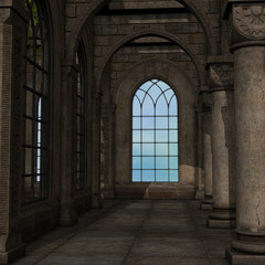 magic window in a fantasy setting. 3D rendering of a fantasy the