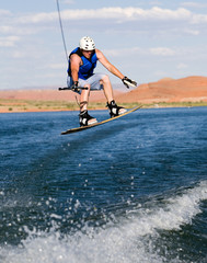 Man wakeboarding at Lake Powell 16