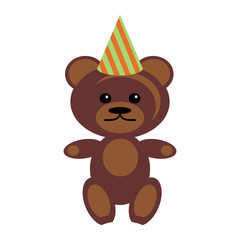 teddy bear in party cap