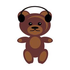 teddy bear with earphones