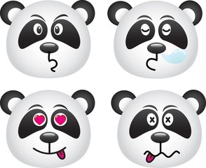 set of panda face