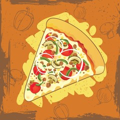 pizza on grunge background