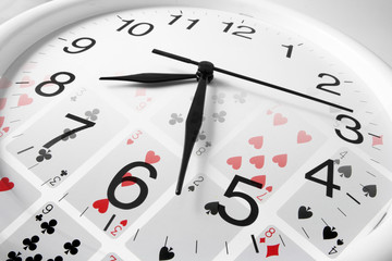 Clock and Playing Cards