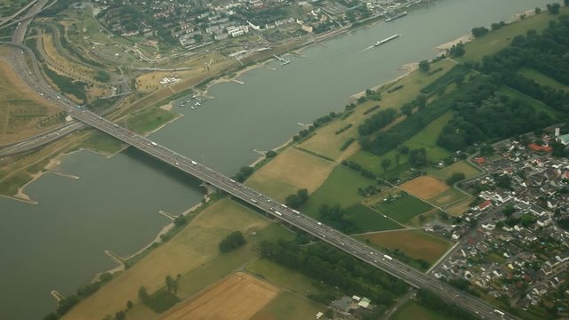 Rhein, Leverkusen, K&ouml;ln, Luftaufnahme