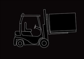 Forklift silhouette vector