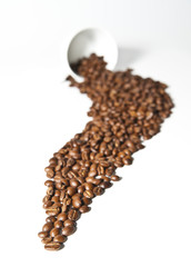 Pouring coffee grain
