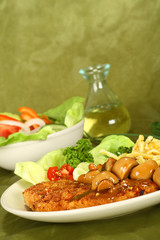 Jägerschnitzel mit Spätzle
