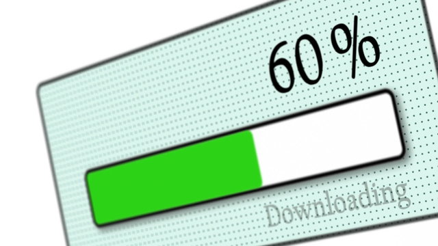 Tilted download bar downloading on white background