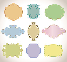 Set of color vintage frame.