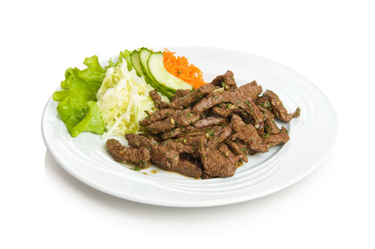Juicy fried chopped meat with a vegetable side dish