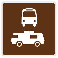 road sign - brown bus camper parking