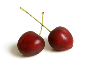 Two red cherries