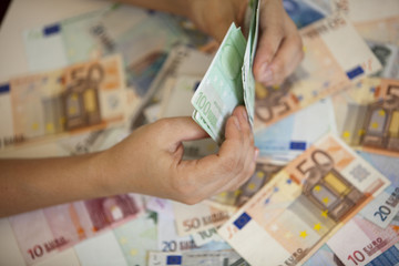money - euro banknotes - euros
