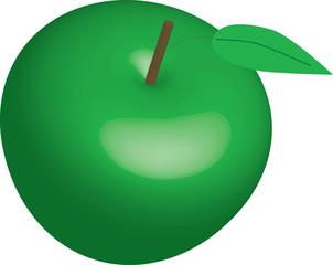 3d vector illustration of a green apple